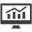 Simple black and white icon of a computer monitor displaying a line graph and bar chart, representing data analysis or business analytics.