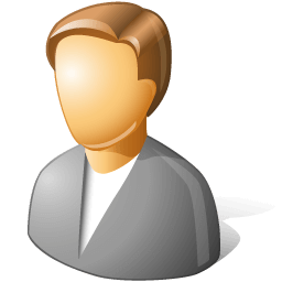 Simple avatar icon of a person with light brown hair, wearing a gray jacket over a white shirt, commonly used as a default user profile image.